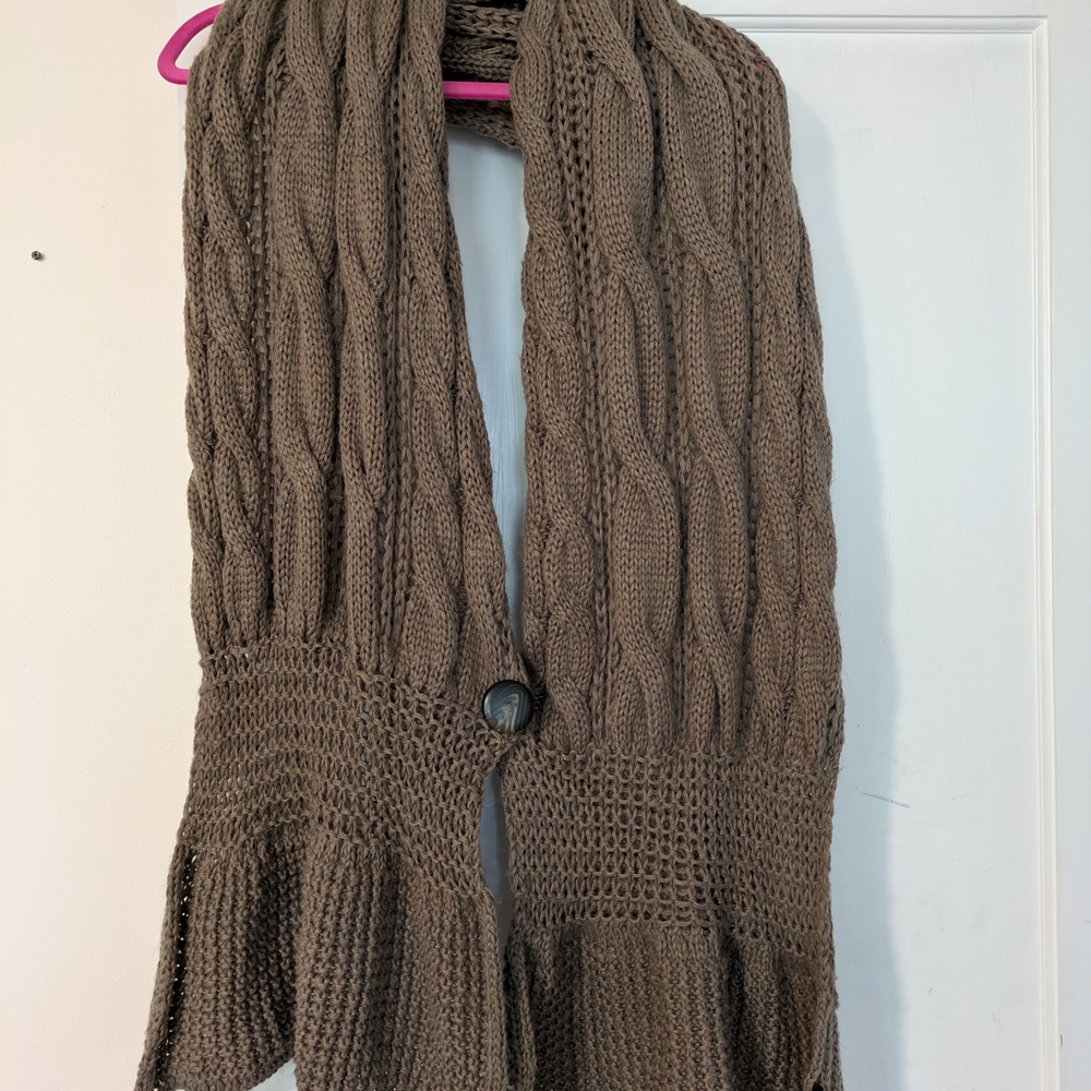 Chunky Knit Brown Scarf